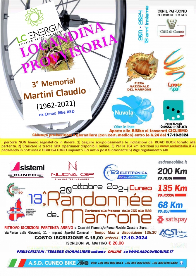 13^ Randonnee del Marrone - Cuneo, 20-10-'24 - A.S.D. CUNEO BIKE